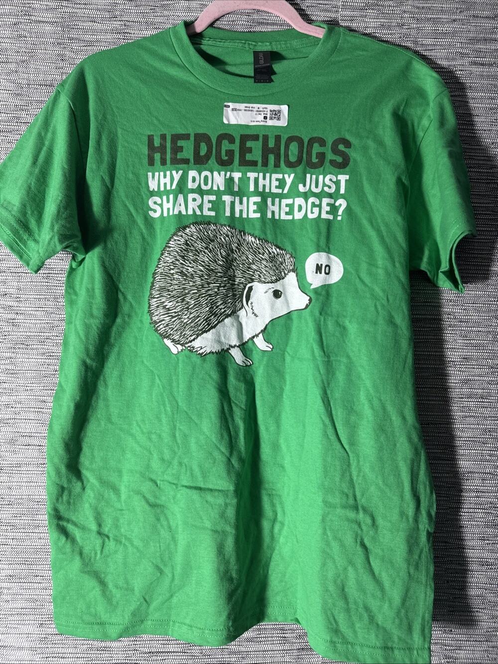 Hedgehogs Can't Share T-Shirt Tee, Irish Green, Medium